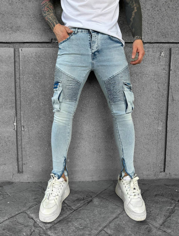 LOOK BIKER-DENIM DESTRUIDO