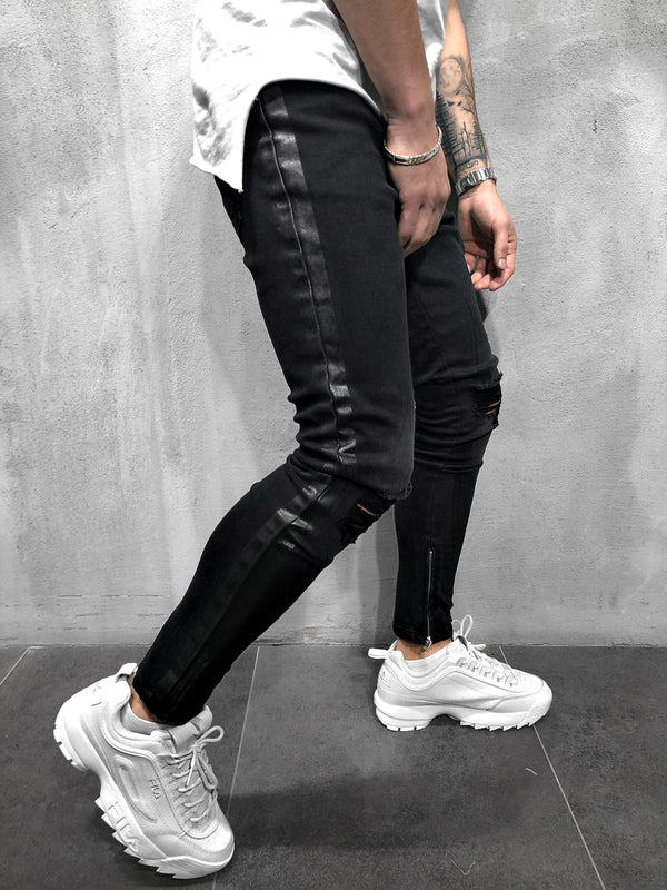SKINNY-FIT-JEANS WITH SIDE STRIPE - DENIMHOLICS