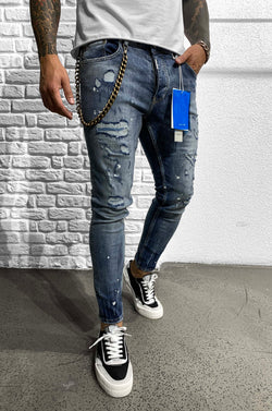 DESTROYED JEANS BLUE