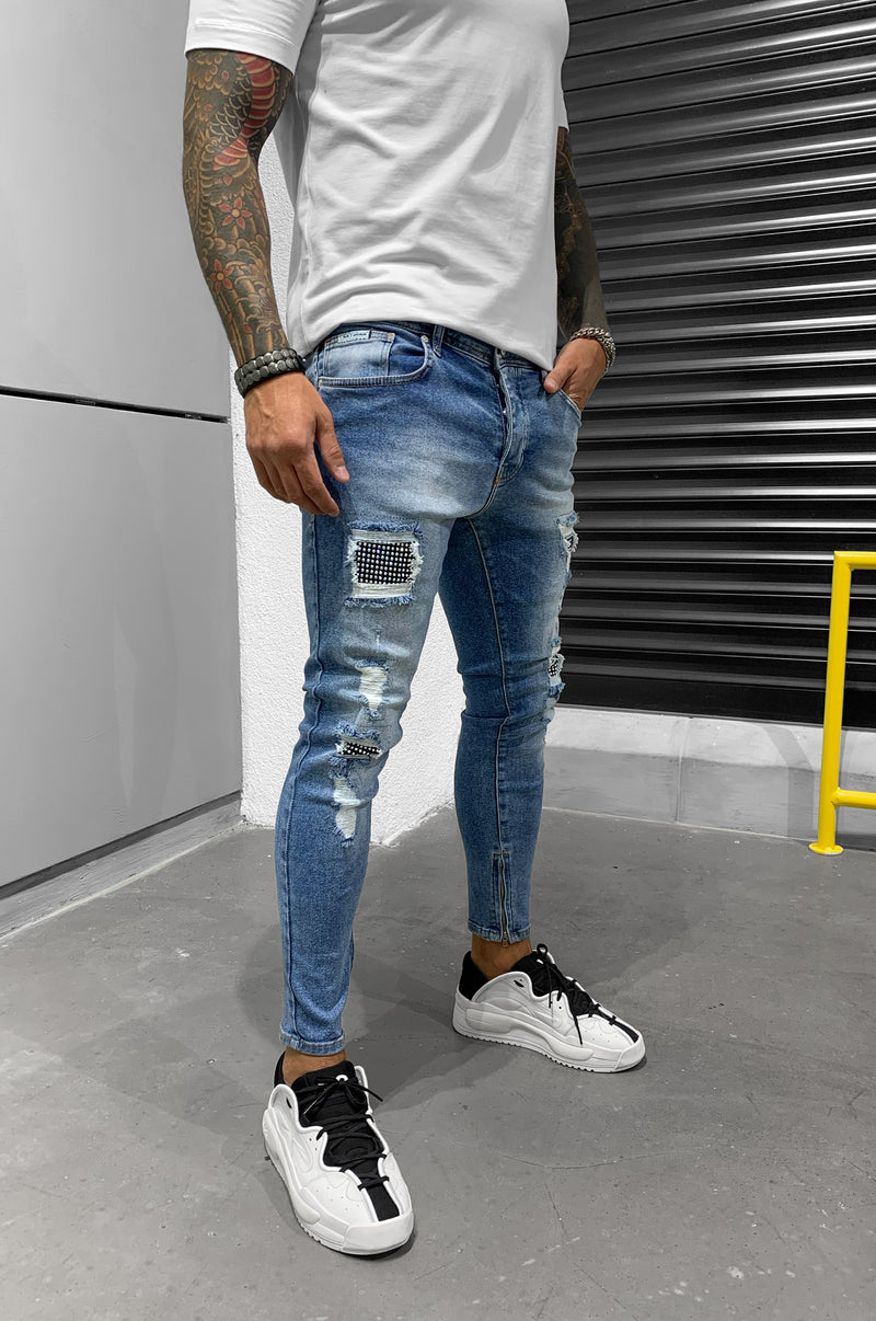 CASA STONE SKINNY JEANS BLUE