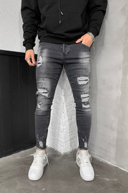 LOOK BIKER-DENIM DESTRUIDO