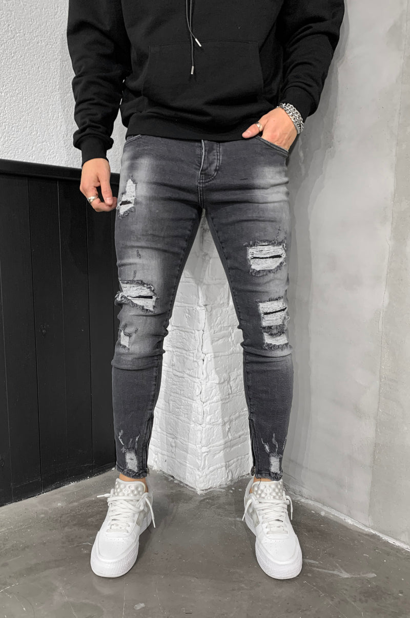 LOOK BIKER-DENIM DESTRUIDO