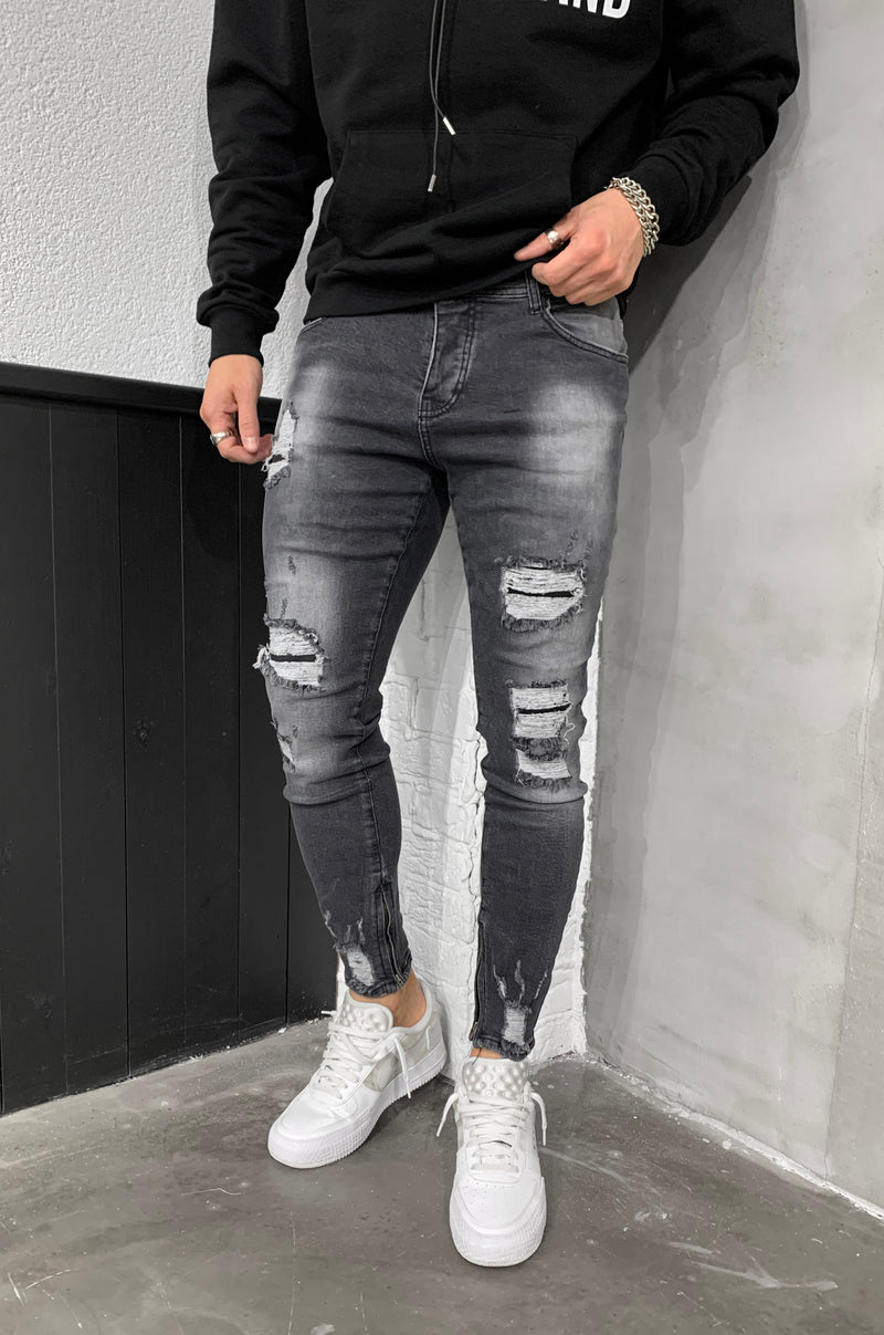 LOOK BIKER-DENIM DESTRUIDO