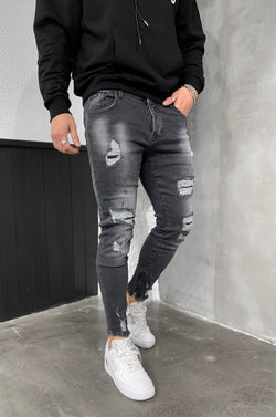 LOOK BIKER-DENIM DESTRUIDO