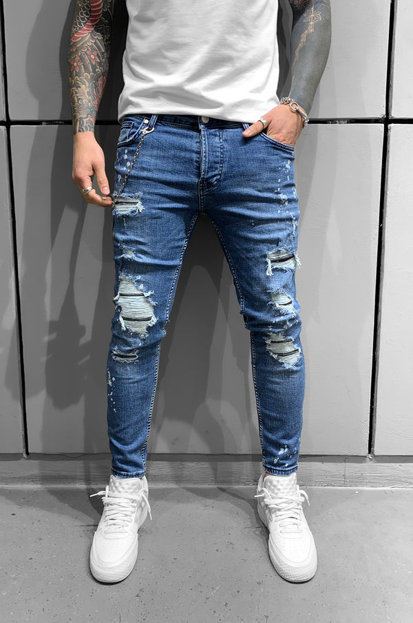 BADO POINTED SKINNY JEANS BLUE