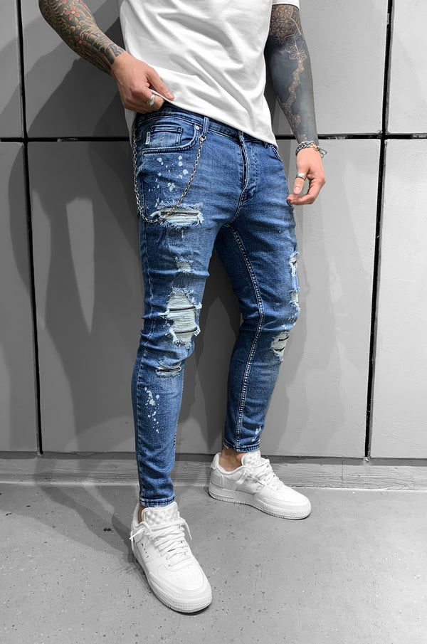 BADO POINTED SKINNY JEANS BLUE