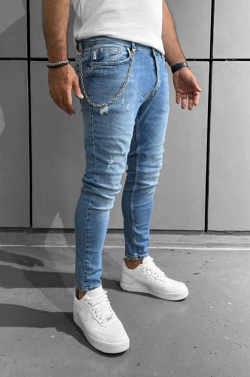 LOOK BIKER-DENIM DESTRUIDO