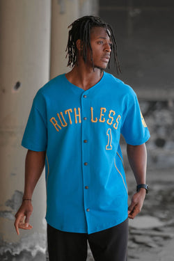 RUTHLESS HEAVY BASEBALL HEMD / BLAU/GOLD