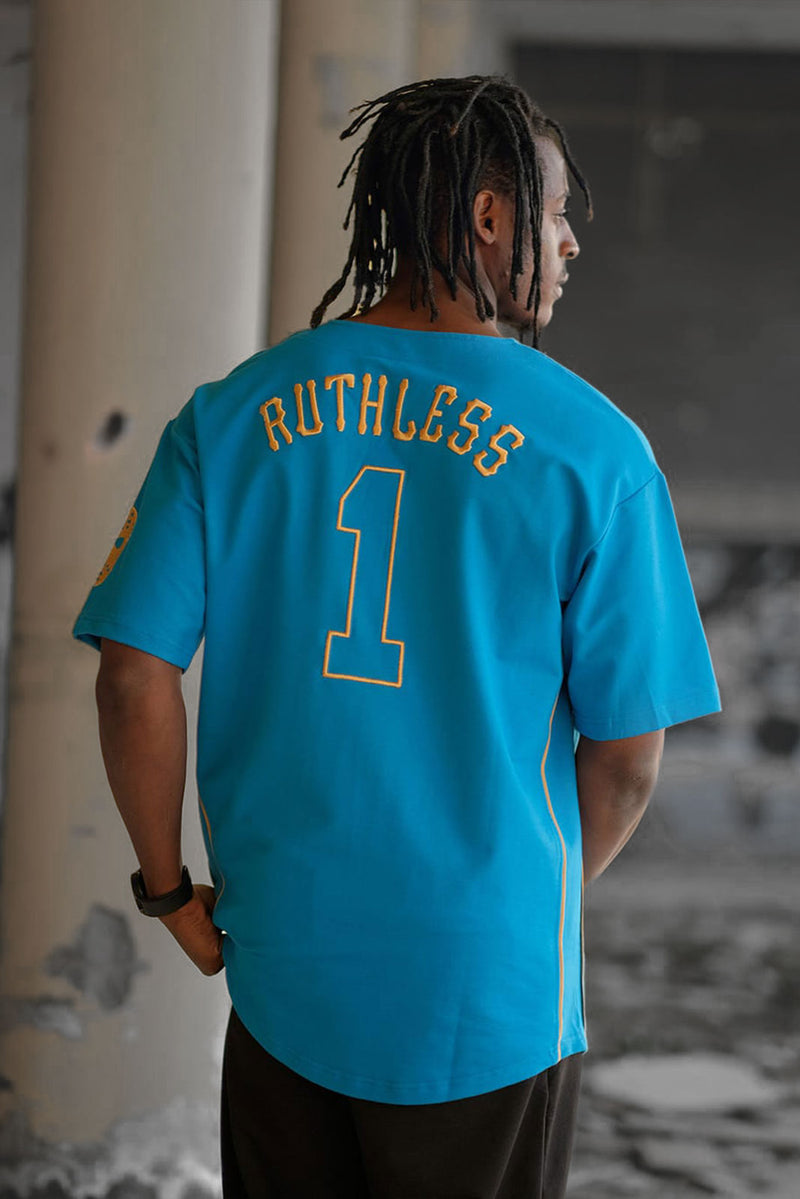 RUTHLESS HEAVY BASEBALL HEMD / BLAU/GOLD