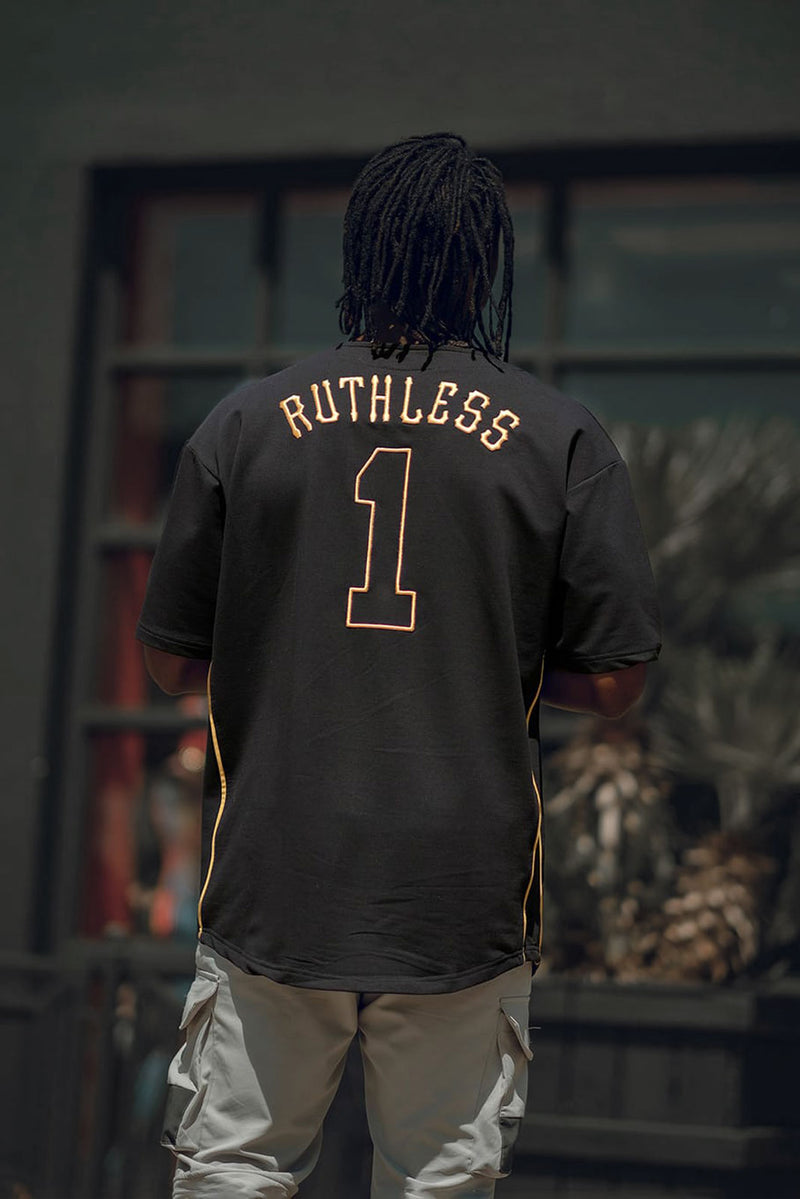 RUTHLESS HEAVY BASEBALL HEMD / SCHWARZ/GOLD