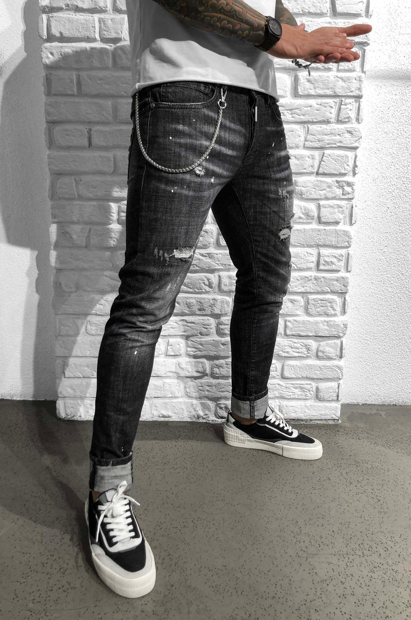 LOOK BIKER-DENIM DESTRUIDO