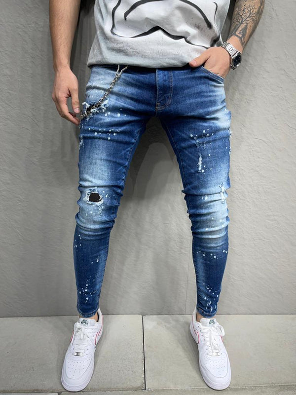 LOOK BIKER-DENIM DESTRUIDO