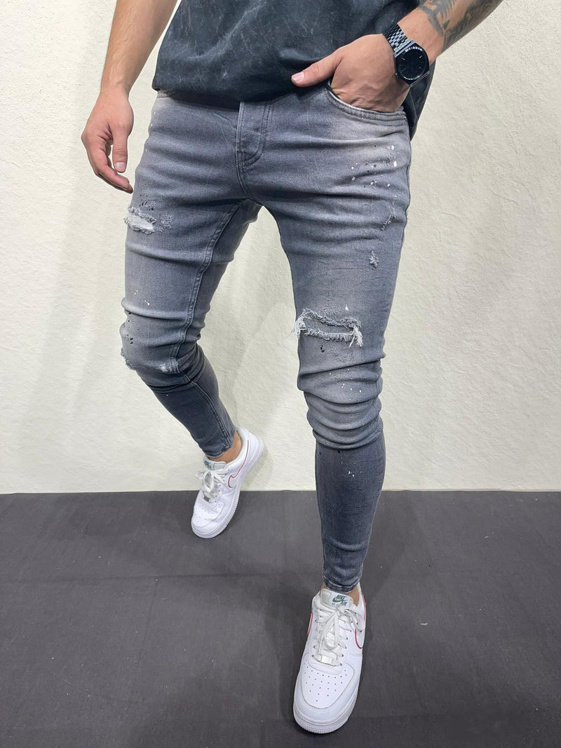 REZE POINTED SKINNY JEANS GRAU